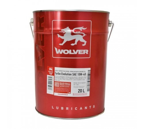 Моторна олива Wolver Turbo Evolution 10W-40 20л (4260360943980) Моторна олива Wolver Turbo Evolution 10W-40 20л (4260360943980)