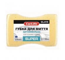 Губка для мытья CarLife SUPER с большими порами 195x130x70mm, желтая (CL-415)