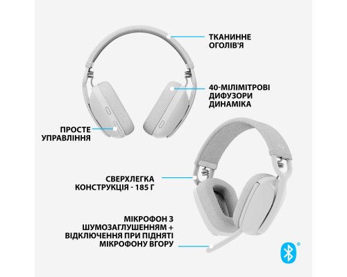 Навушники Logitech Zone Vibe 100 Wireless Off-White (981-001219)