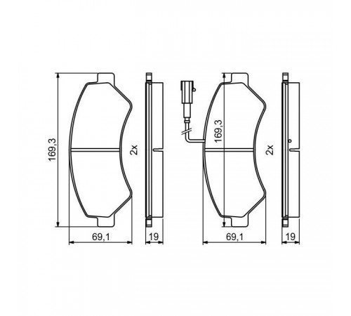Гальмівні колодки Bosch 0986494799 Гальмівні колодки Bosch 0986494799