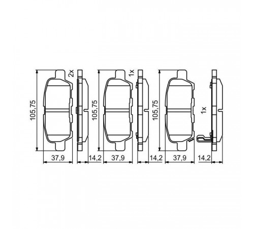 Гальмівні колодки Bosch 0986494861 Гальмівні колодки Bosch 0986494861