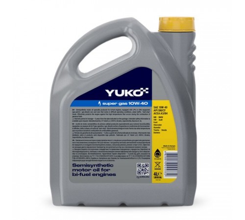 Моторна олива Yuko SUPER GAS 10W-40 4л (4820070245332) Моторна олива Yuko SUPER GAS 10W-40 4л (4820070245332)