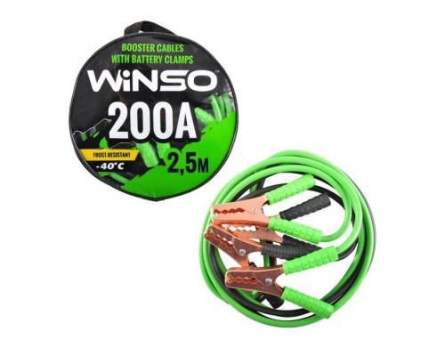 Дроти для запуску для автомобіля WINSO 200А, 2,5м (138210) Дроти для запуску для автомобіля WINSO 200А, 2,5м (138210)