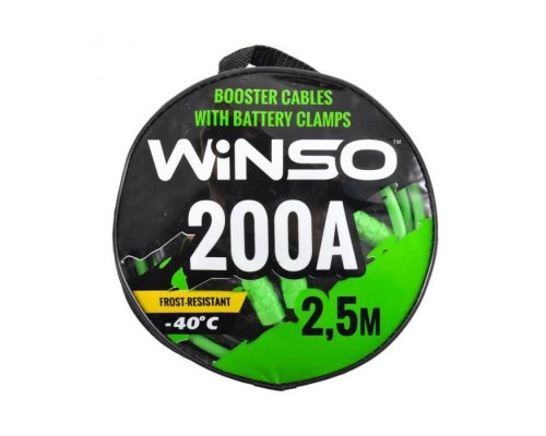 Дроти для запуску для автомобіля WINSO 200А, 2,5м (138210) Дроти для запуску для автомобіля WINSO 200А, 2,5м (138210)