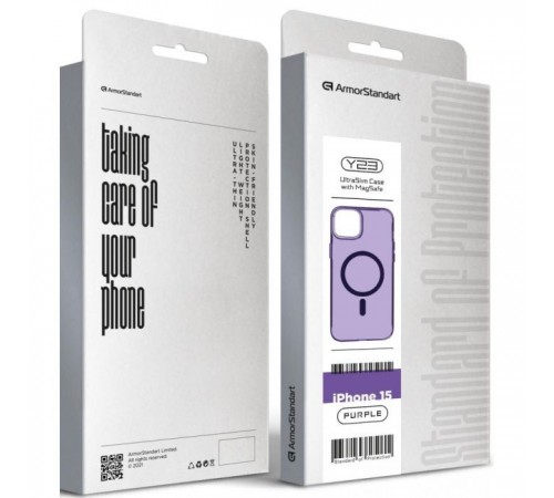 Чохол до мобільного телефона Armorstandart Y23 MagSafe Apple iPhone 15 Transparent Purple (ARM68567) Чохол до мобільного телефона Armorstandart Y23 MagSafe Apple iPhone 15 Transparent Purple (ARM68567)