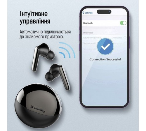 Наушники ColorWay TWS-3 Earbuds Black (CW-TWS3BK) Наушники ColorWay TWS-3 Earbuds Black (CW-TWS3BK)