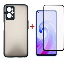 Чехол для мобильного телефона Dengos Kit для OPPO A76 case + glass (Black) (DG-KM-37)
