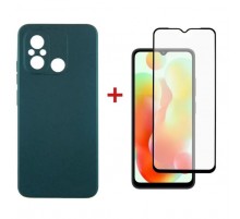 Чехол для мобильного телефона Dengos Kit for Xiaomi Redmi 12C case + glass (Green) (DG-KM-53)