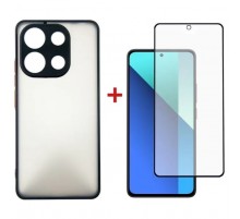 Чохол до мобільного телефона Dengos Kit for Xiaomi Redmi Note 13 4G case + glass (Black) (DG-KM-66)