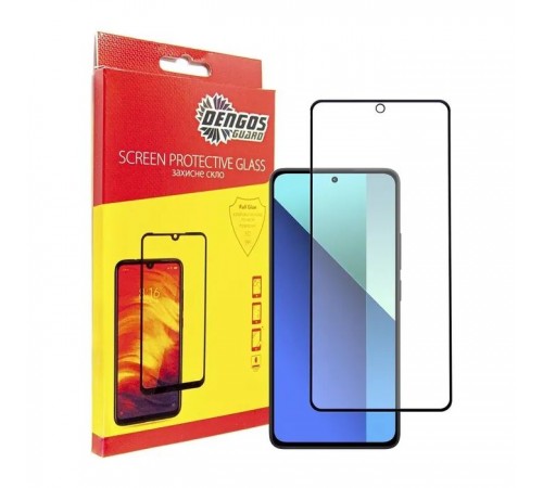 Чехол для мобильного телефона Dengos Kit for Xiaomi Redmi Note 13 4G case + glass (Black) (DG-KM-66)