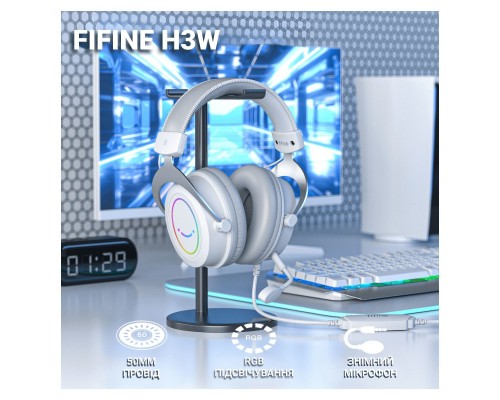 Навушники Fifine H3 RGB White (H3W)