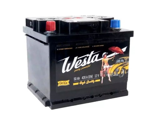 Аккумулятор автомобильный Westa 6CT-50 А (1) Pretty Powerful Аккумулятор автомобильный Westa 6CT-50 А (1) Pretty Powerful