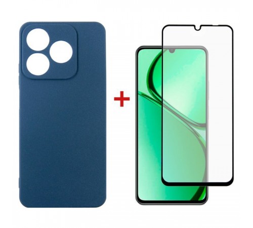 Чохол до мобільного телефона Dengos Realme C63 Carbon + glass Blue (DG-KM-104)
