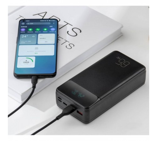 Батарея универсальная XO 30000mAh, PD/65W для ноутбука, QC/22.5W, black (PR201_Black) Батарея универсальная XO 30000mAh, PD/65W для ноутбука, QC/22.5W, black (PR201_Black)