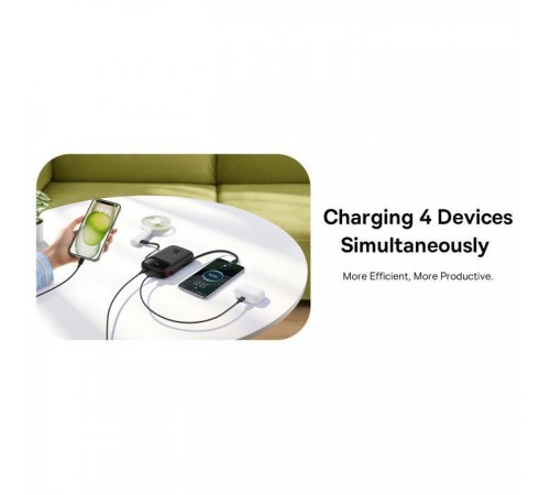 Батарея универсальная Baseus QPow2 20000mAh 30W, с 2*Type-C Cable, White (P10055009213-00) Батарея универсальная Baseus QPow2 20000mAh 30W, с 2*Type-C Cable, White (P10055009213-00)
