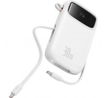 Батарея универсальная Baseus QPow2 20000mAh 30W, с 2*Type-C Cable, White (P10055009213-00)