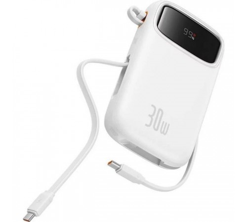 Батарея универсальная Baseus QPow2 20000mAh 30W, с 2*Type-C Cable, White (P10055009213-00) Батарея универсальная Baseus QPow2 20000mAh 30W, с 2*Type-C Cable, White (P10055009213-00)