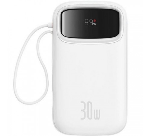 Батарея универсальная Baseus QPow2 20000mAh 30W, с 2*Type-C Cable, White (P10055009213-00) Батарея универсальная Baseus QPow2 20000mAh 30W, с 2*Type-C Cable, White (P10055009213-00)
