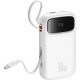 Батарея универсальная Baseus QPow2 20000mAh 30W, с 2*Type-C Cable, White (P10055009213-00)