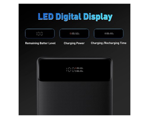 Батарея універсальна Baseus Blade Digital Display 20000mAh PD/100W, Black (PPDGL-01, PPBLD100-S) (PPBL000201) Батарея універсальна Baseus Blade Digital Display 20000mAh PD/100W, Black (PPDGL-01, PPBLD100-S) (PPBL000201)