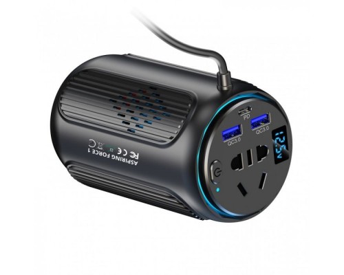 Автомобільний інвертор 12V/220V Force1 150W, PD20W Aspiring (FC.150) Автомобільний інвертор 12V/220V Force1 150W, PD20W Aspiring (FC.150)
