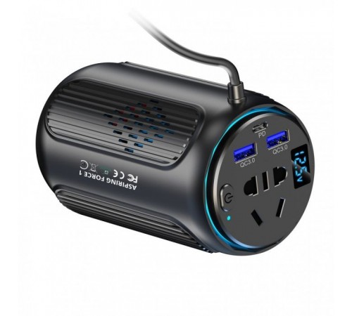 Автомобільний інвертор 12V/220V Force1 150W, PD20W Aspiring (FC.150) Автомобільний інвертор 12V/220V Force1 150W, PD20W Aspiring (FC.150)