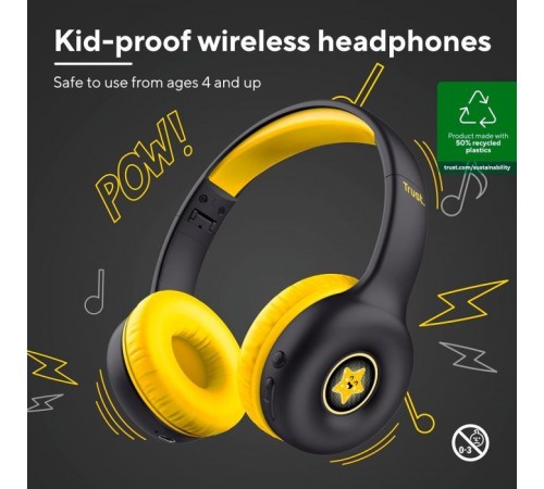 Навушники Trust Nouna Kids Wireless Black (25405) Навушники Trust Nouna Kids Wireless Black (25405)