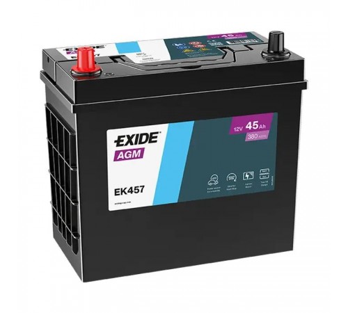 Акумулятор автомобільний EXIDE START-STOP AGM 45Ah ASIA (+/-) ТК (380EN) (EK457) Акумулятор автомобільний EXIDE START-STOP AGM 45Ah ASIA (+/-) ТК (380EN) (EK457)