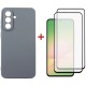 Чохол до мобільного телефона Dengos Kit Samsung Galaxy A56 Carbon + 2 pcs glass (Grey) (DG-CTG2P-09)