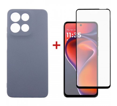 Чохол до мобільного телефона Dengos Motorola G15/G15 Power Carbon + glass (Grey) (DG-KM-147) Чохол до мобільного телефона Dengos Motorola G15/G15 Power Carbon + glass (Grey) (DG-KM-147)