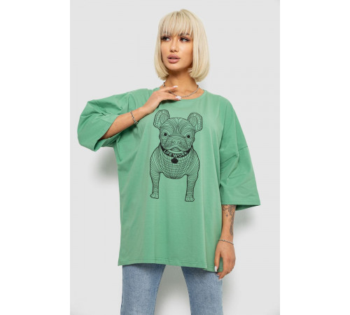 Футболка женская с принтом, цвет оливковый, 244R3008