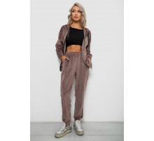 Спортивный костюм женский велюровый, цвет мокко, 257R4119