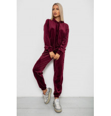 Спортивний костюм жіночий велюровий, колір бордовий, 241R1530-5