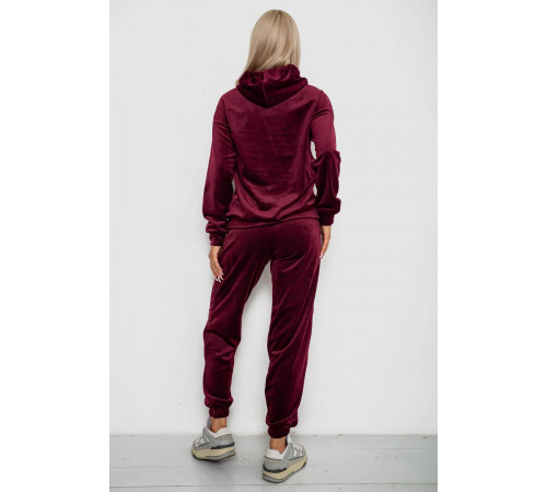 Спортивний костюм жіночий велюровий, колір бордовий, 241R1530-5