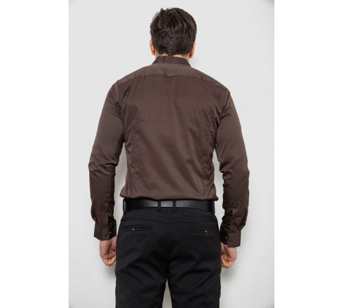 Рубашка мужская однотонная, цвет шоколадный, 186R6917