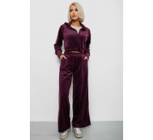 Спортивный костюм женский велюровый, цвет сливовый, 257R4125