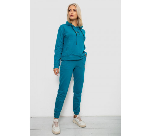 Спортивный костюм женский двухнитка, цвет бирюзовый, 214R1419-003