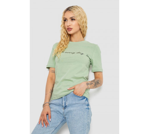 Футболка женская с принтом, цвет оливковый, 241R130