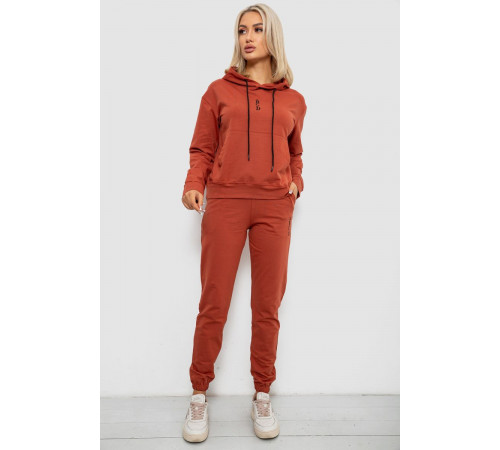 Спортивний костюм жіночий двонитка, колір теракотовий, 214R1419-001