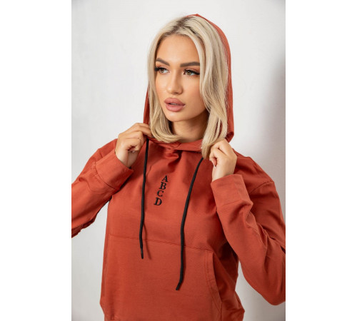 Спортивний костюм жіночий двонитка, колір теракотовий, 214R1419-001