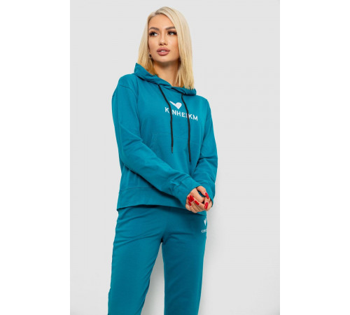 Спортивний костюм жіночий двонитка, колір бірюзовий, 214R1419-007