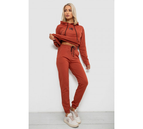 Спортивный костюм женский двухнитка, цвет терракотовый, 214R1419-003
