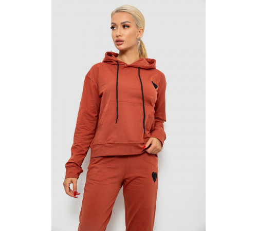 Спортивний костюм жіночий двонитка, колір теракотовий, 214R1419-004