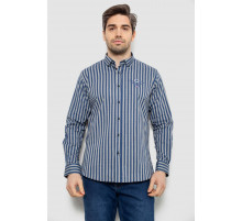 Сорочка чоловіча в смужку, колір сіро-синій, 186RM01