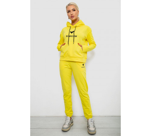 Спортивний костюм жіночий двонитка, колір жовтий, 214R1419-007