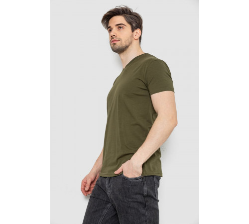 Футболка мужская однотонная базовая, цвет хаки, 244R2409