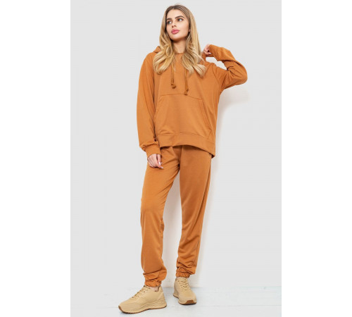 Спортивный костюм женский двухнитка, цвет коричневый, 244R009