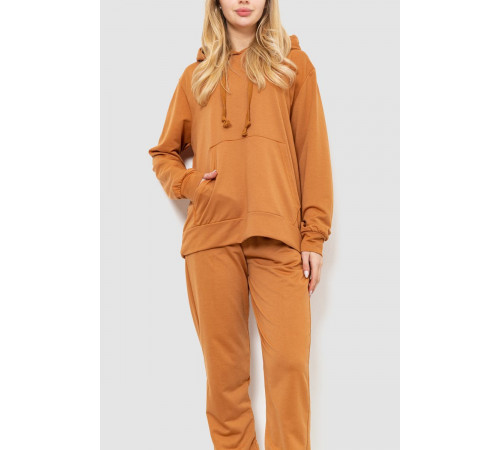 Спортивный костюм женский двухнитка, цвет коричневый, 244R009