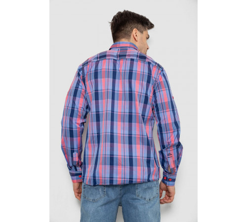 Сорочка чоловіча в клітинку, колір блакитний, 214R0746
