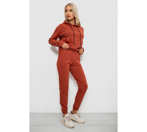 Спортивний костюм жіночий двонитка, колір теракотовий, 214R1419-002